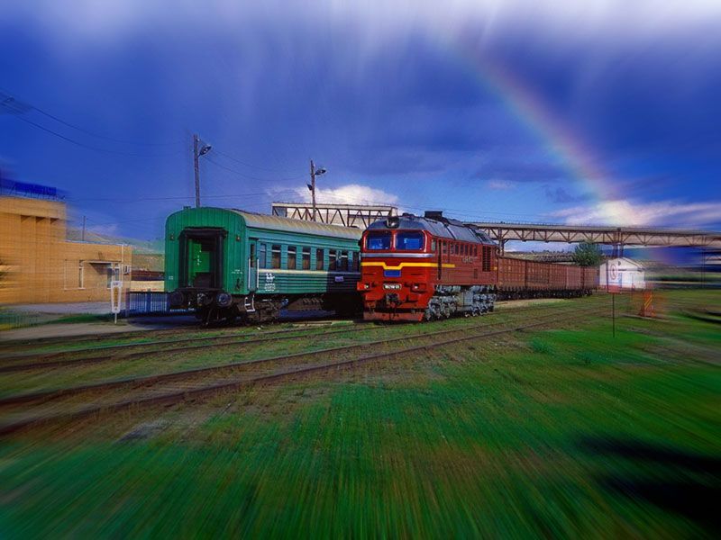 Steppenfuchs Reisen - Bahndepot in Sharyn Gol